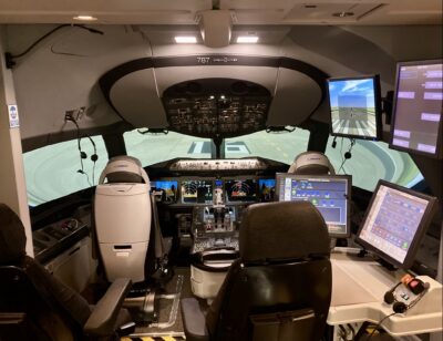 Qantas Boeing 787 Simulator Flight Deck